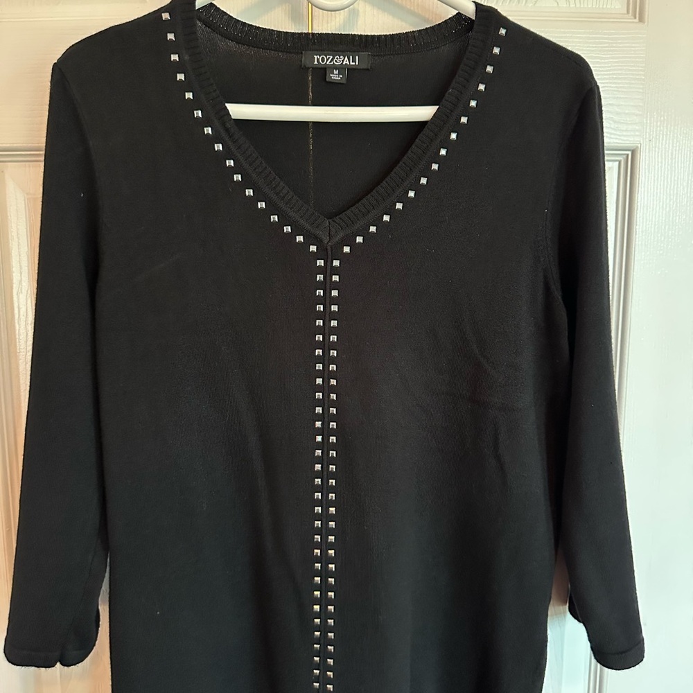 Roz & Ali Black Sweater with Silver Studs